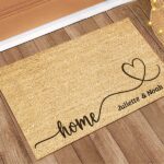 Vignette de Paillasson Cœur avec nœud personnalisé