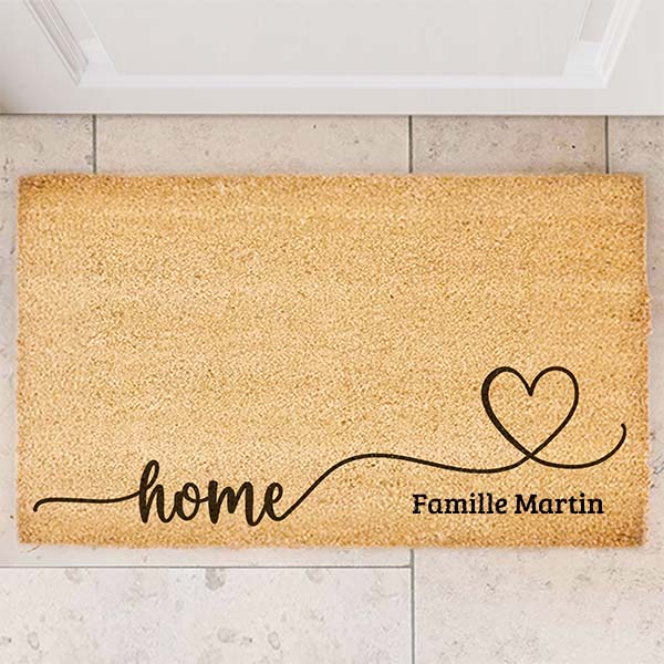 Paillasson Cœur avec nœud personnalisé