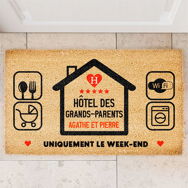 Paillasson Hôtel Grands-Parents personnalisé Paillasson Hôtel Grands-Parents personnalisé