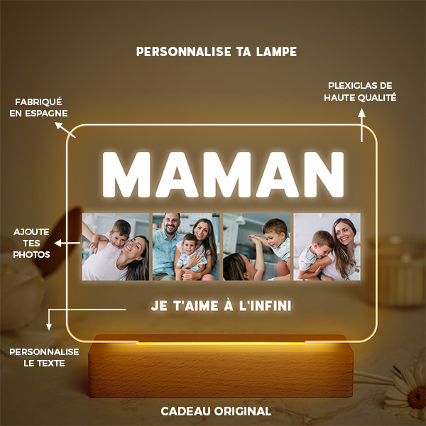 Lampe Maman avec 4 photos personnalisée