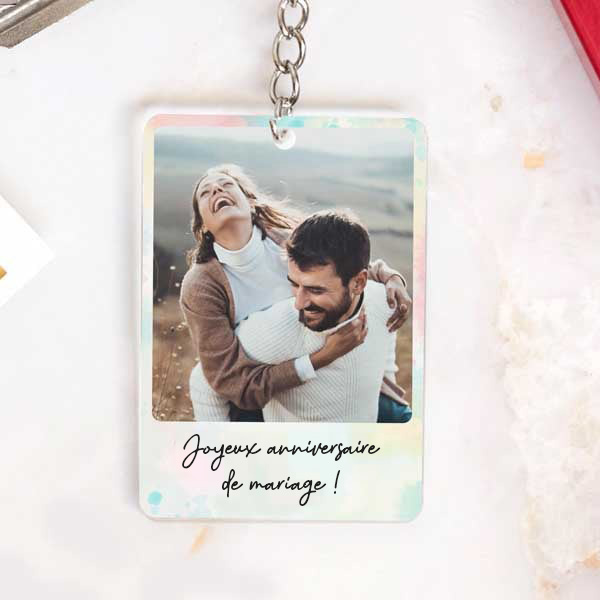 Porte-clés personnalisé avec photo et texte