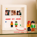 Vignette de Tableau avec minifigurines Lego, 3 photos et texte personnalisé