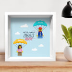 Vignette de Tableau familial avec minifigurines Lego en pose haute avec noms personnalisés