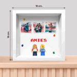 Vignette de Tableau avec minifigurines Lego, 3 photos et texte personnalisé