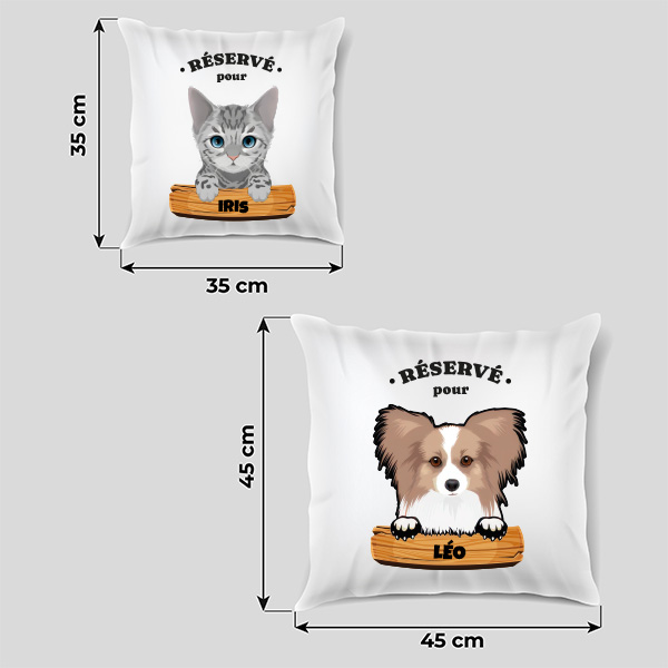 Coussin Panneau avec Nom de l’Animal de Compagnie personnalisé