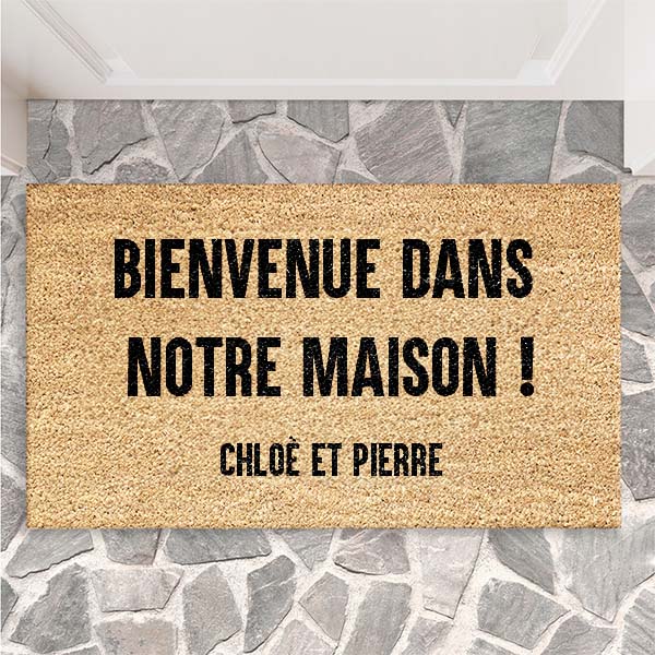 Paillasson personnalisé avec textes et photo