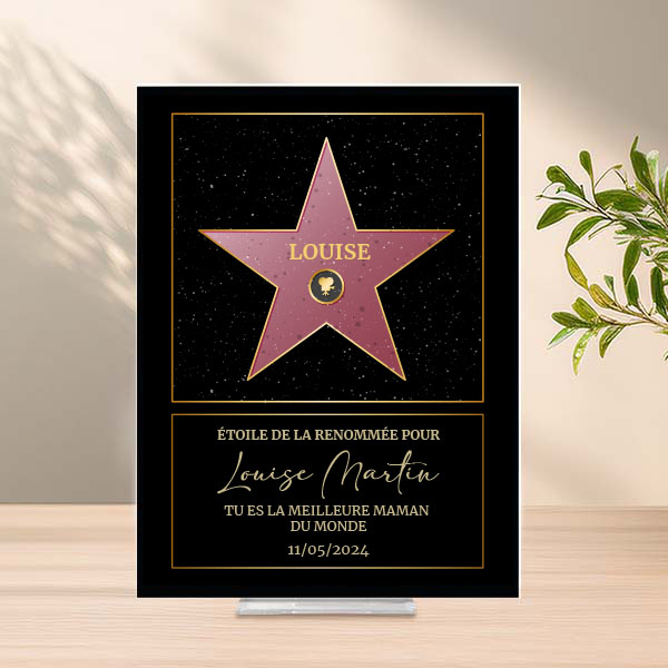 Plaque Hollywood avec textes personnalisée