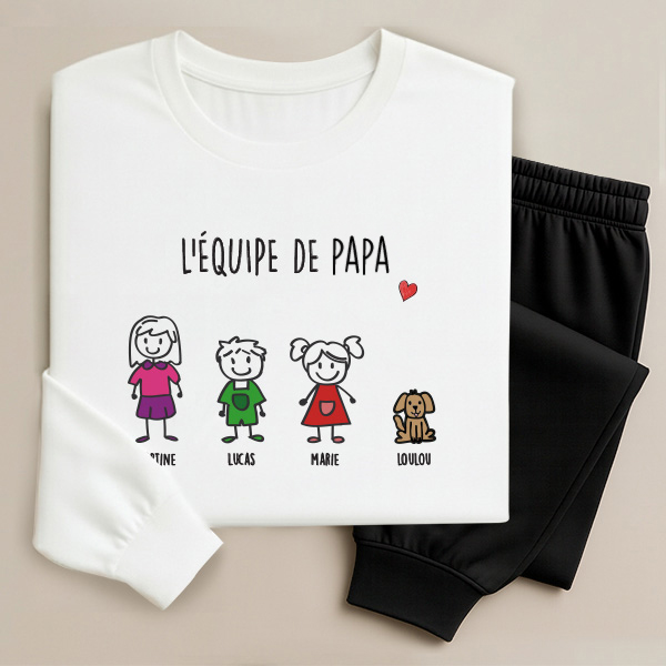 Pyjama Personnages Été ou Hiver avec Texte personnalisé