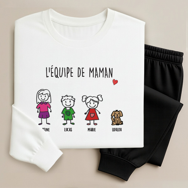Pyjama Personnages Été ou Hiver avec Texte personnalisé