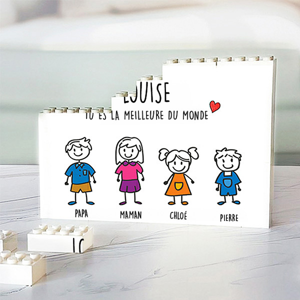 Puzzle de Blocs Personnages avec Texte Personnalisé