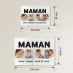 Vignette de Puzzle de Blocs Maman avec Quatre Photos et Texte Personnalisé