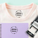 Vignette de Tampon pour vêtements pour enfants avec nom et dessin personnalisé