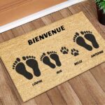 Vignette de Paillasson Chaussures avec Noms et Texte personnalisé