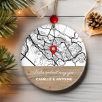 Vignette de Pack de Décorations pour Sapin de Noël Carte avec Localisation et Textes Personnalisés