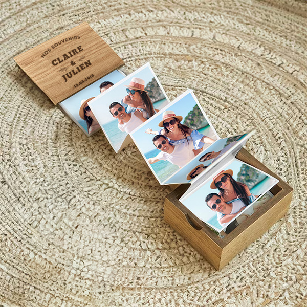 Boîte à Photos Accordéon Personnalisée pour Couples