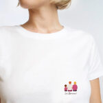 Vignette de T-shirt Illustré Portrait de Dos avec Texte Personnalisé