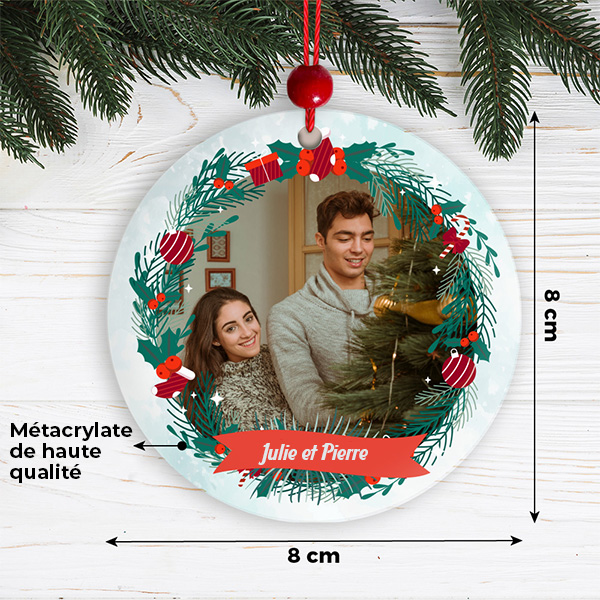 Pack de décorations pour sapin de Noël guirlande avec photo et texte personnalisés