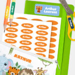 Étiquettes adhésives enfant pour objets personnalisées Vignette de Étiquettes adhésives enfant pour objets personnalisées