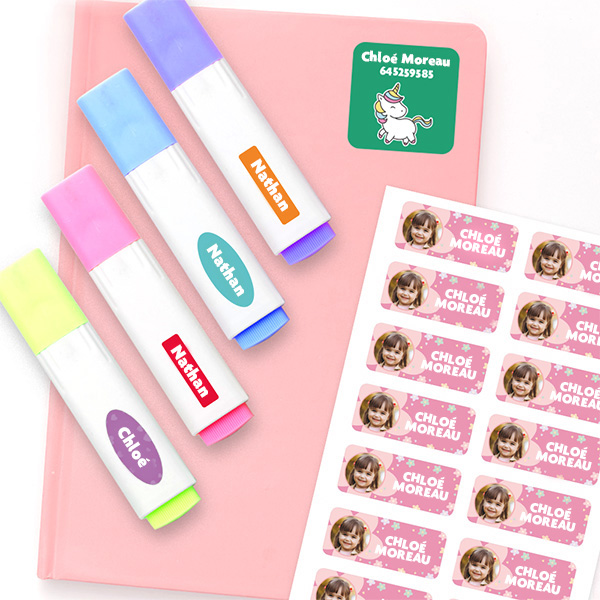 Étiquettes adhésives enfant pour objets personnalisées