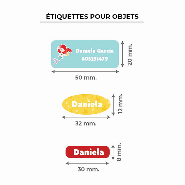 Étiquettes adhésives enfant pour objets personnalisées