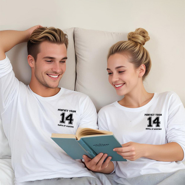 Pyjama Perfect Team été ou hiver avec prénom et numéro personnalisés