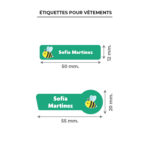 Étiquettes textiles thermocollantes pour vêtements d’enfants personnalisées