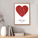 Vignette de Poster Carte de l’Amour avec Localisation Personnalisée