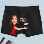 Vignette de Boxer avec la phrase « RIEN QU'À MOI » et photo personnalisée