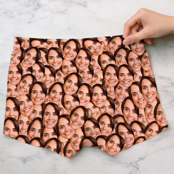 Boxer personnalisé avec visages photo