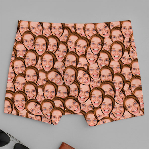 Boxer personnalisé avec visages photo