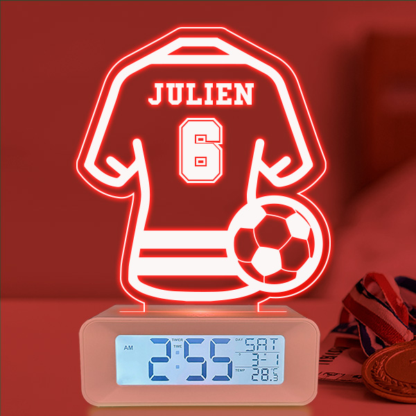 Réveil lumineux Maillot de Football personnalisé