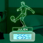 Réveil lumineux Joueur de Football personnalisé Vignette de Réveil lumineux Joueur de Football personnalisé