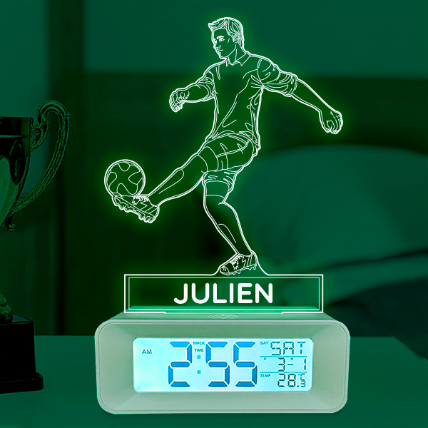 Réveil lumineux Joueur de Football personnalisé