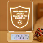 Réveil lumineux avec votre blason personnalisé Vignette de Réveil lumineux avec votre blason personnalisé