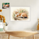 Vignette de Poster avec Illustration Aquarelle Personnalisée de Votre Animal