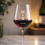 Vignette de Lot de 2 verres personnalisés avec initiales et date