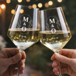 Vignette de Lot de 2 verres personnalisés avec initiales et date