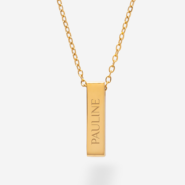 Collier Bloc avec Texte personnalisé