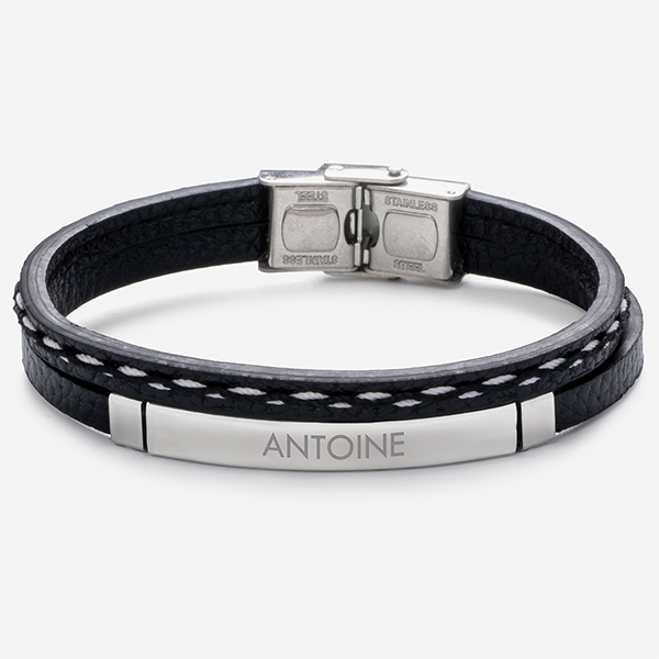 Bracelet Homme Double avec Texte personnalisé