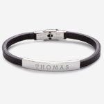 Vignette de Bracelet Homme Simple avec Texte Personnalisé