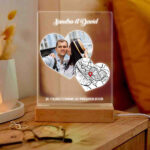 Vignette de Lampe Cœurs personnalisée avec Carte de l’Amour et Photos