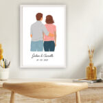Vignette de Poster avec illustration personnalisée de couple de dos