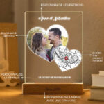 Vignette de Lampe Cœurs personnalisée avec Carte de l’Amour et Photos