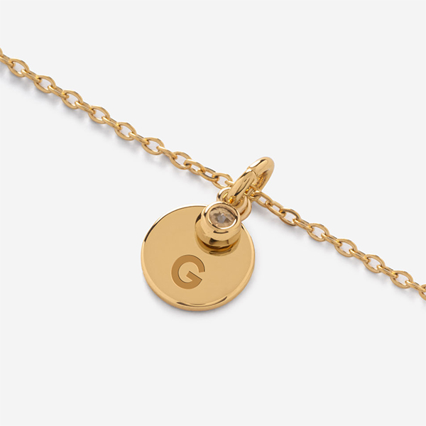 Collier rond avec strass et texte personnalisé