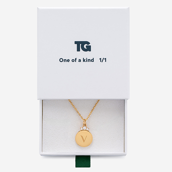 Collier avec Brillants Supérieurs et Texte personnalisé