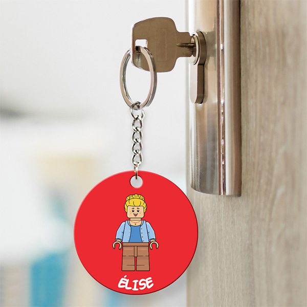 Porte-clés mural Maison Lego avec Texte personnalisé