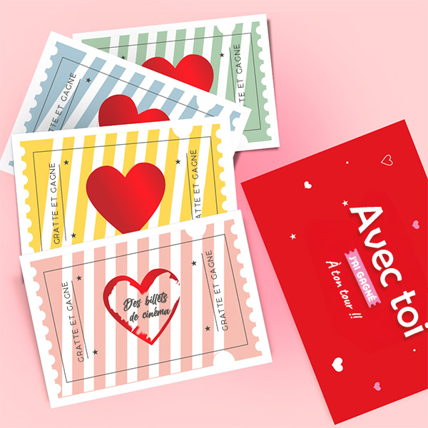 Cartes à gratter avec Messages Surprise personnalisées
