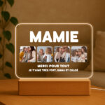 Lampe Grand-mère avec quatre photos et texte personnalisé Vignette de Lampe Grand-mère avec quatre photos et texte personnalisé