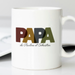 Vignette de Tasse Papa Lettres Colorées avec Prénoms personnalisée