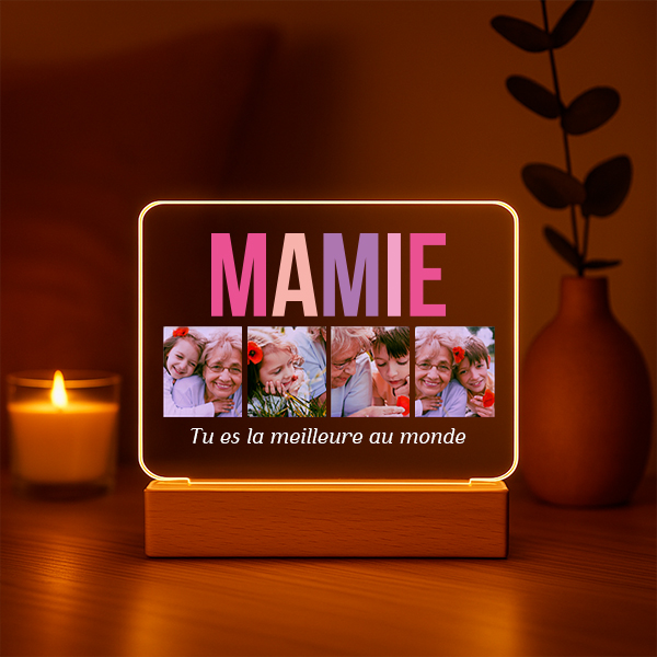 Lampe multicolore personnalisée Grand-mère